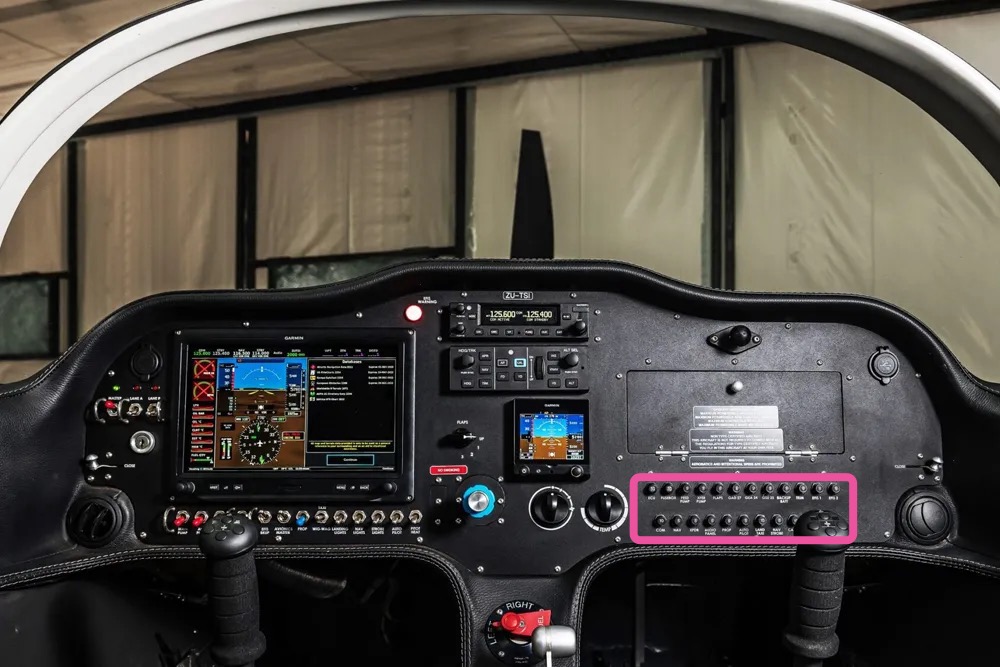 Fuses shown in a Sling TSi panel